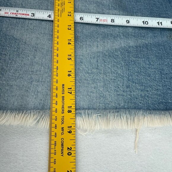 Good American Distressed Raw Hem Denim Mini Skirt Indigo Blue Womens XL, 20 - Picture 12 of 16